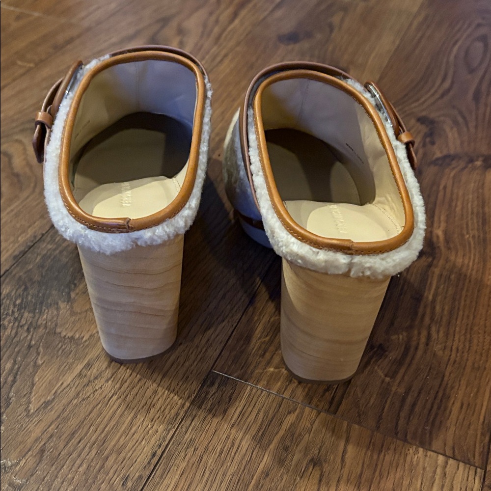 Veronica Beard Shearling and Leather Mules - Picture 6 of 10
